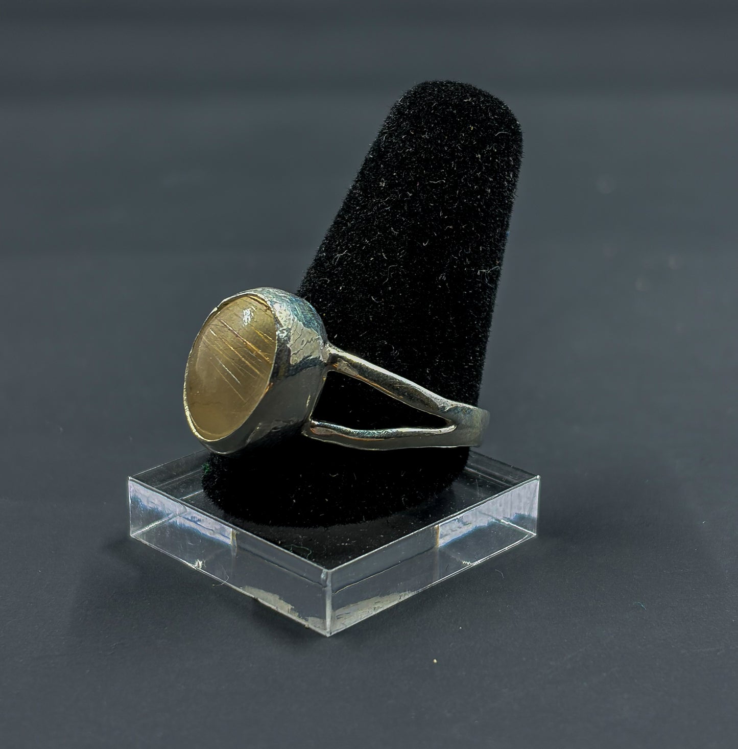 Rutilated Quartz Statement Ring (size 10 us)
