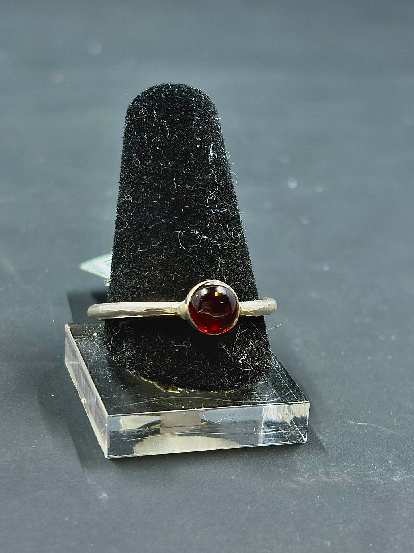 Garnet Cabochon .925 Silver Ring Sizes 7&10.5 us