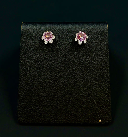 Pink Tourmaline .925 stud earrings