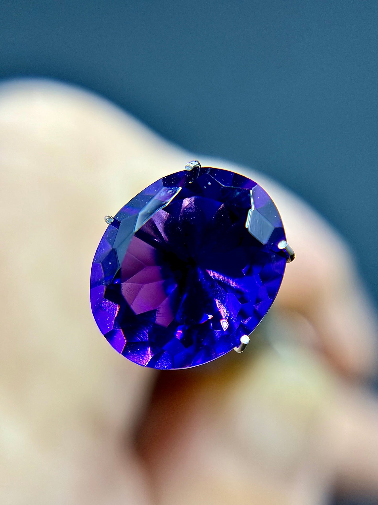 Oval Cut Amethyst Faceted Gem 11mmx13mm