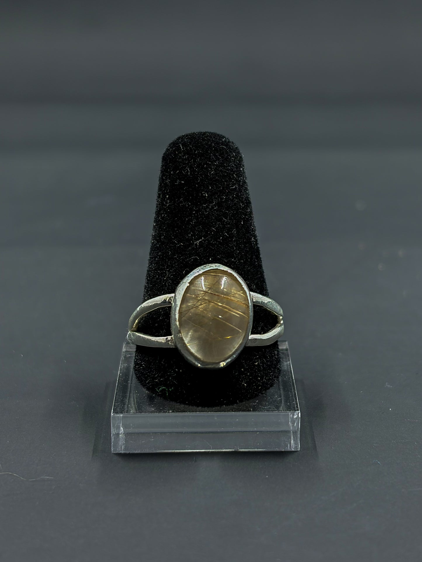 Rutilated Quartz Statement Ring (size 10 us)