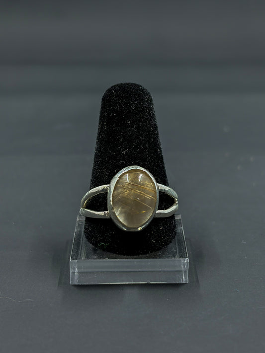 Rutilated Quartz Statement Ring (size 10 us)