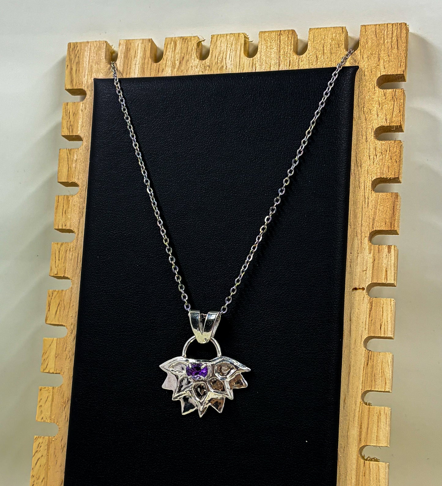 Amethyst Sunflower .925 Silver Pendant