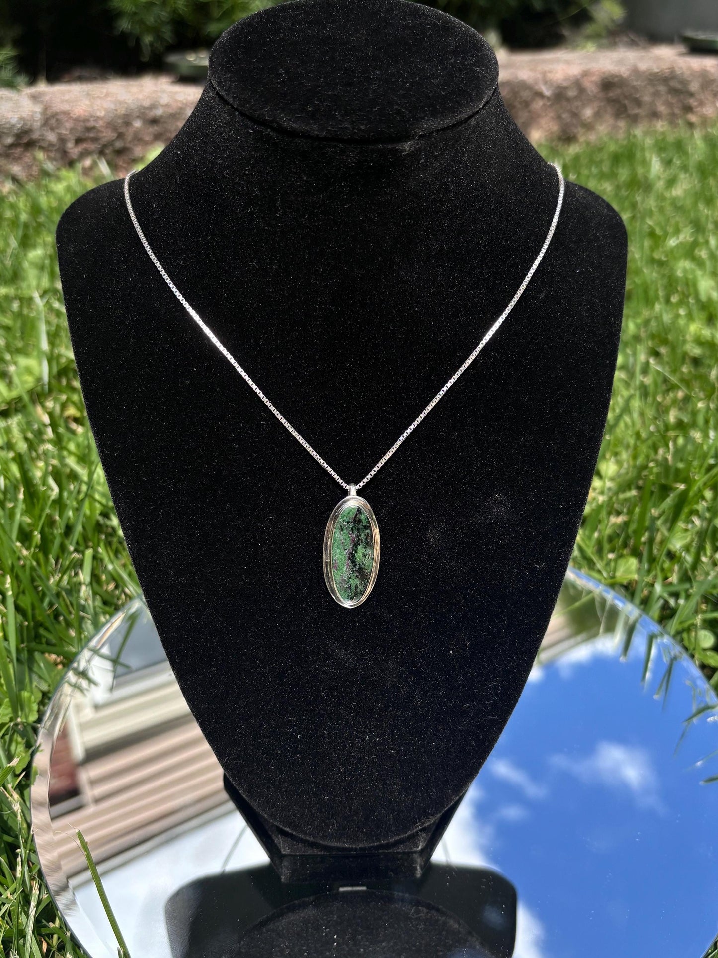 Ruby and Zolostie necklace pendant