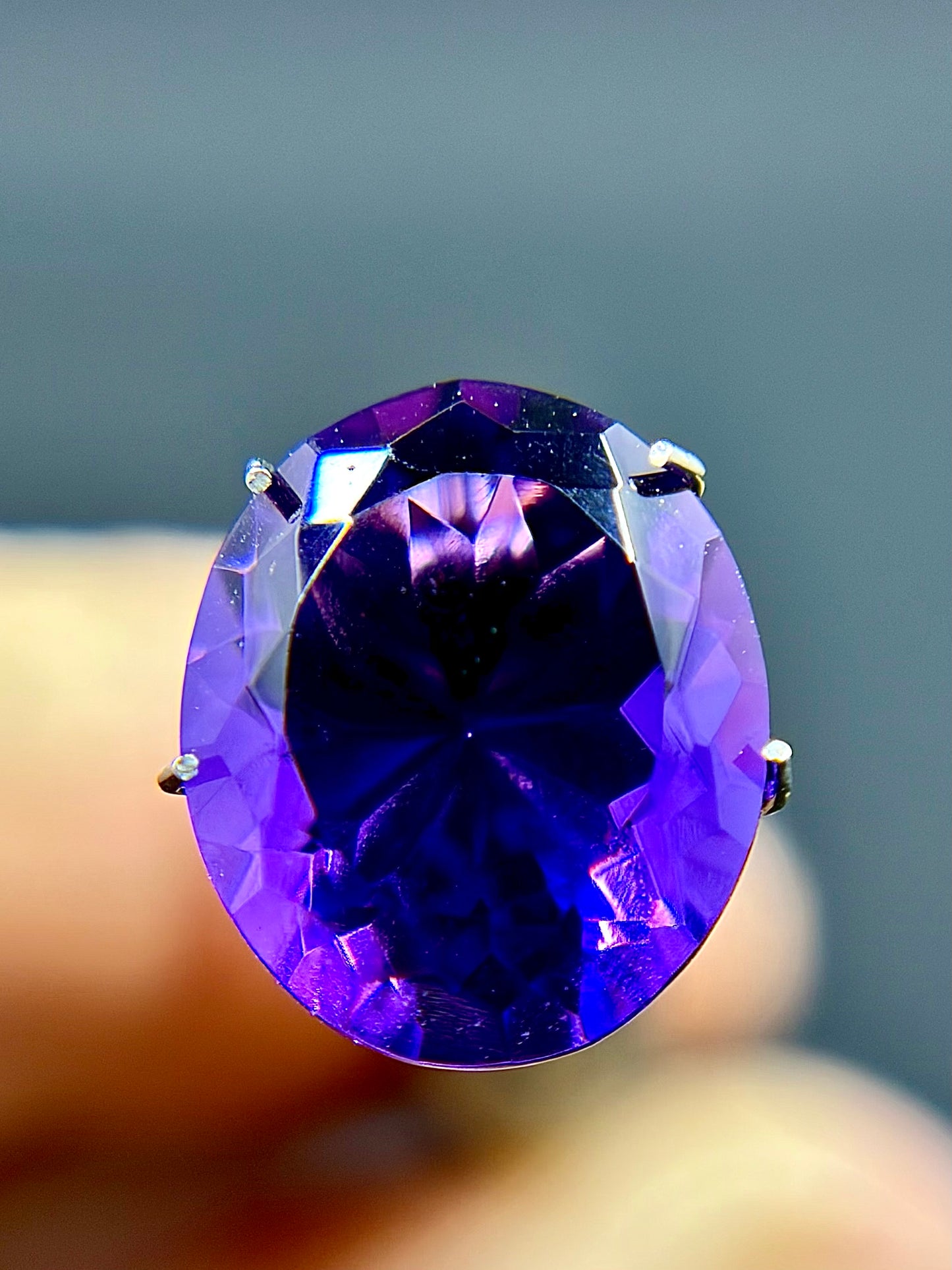 Oval Cut Amethyst Faceted Gem 11mmx13mm