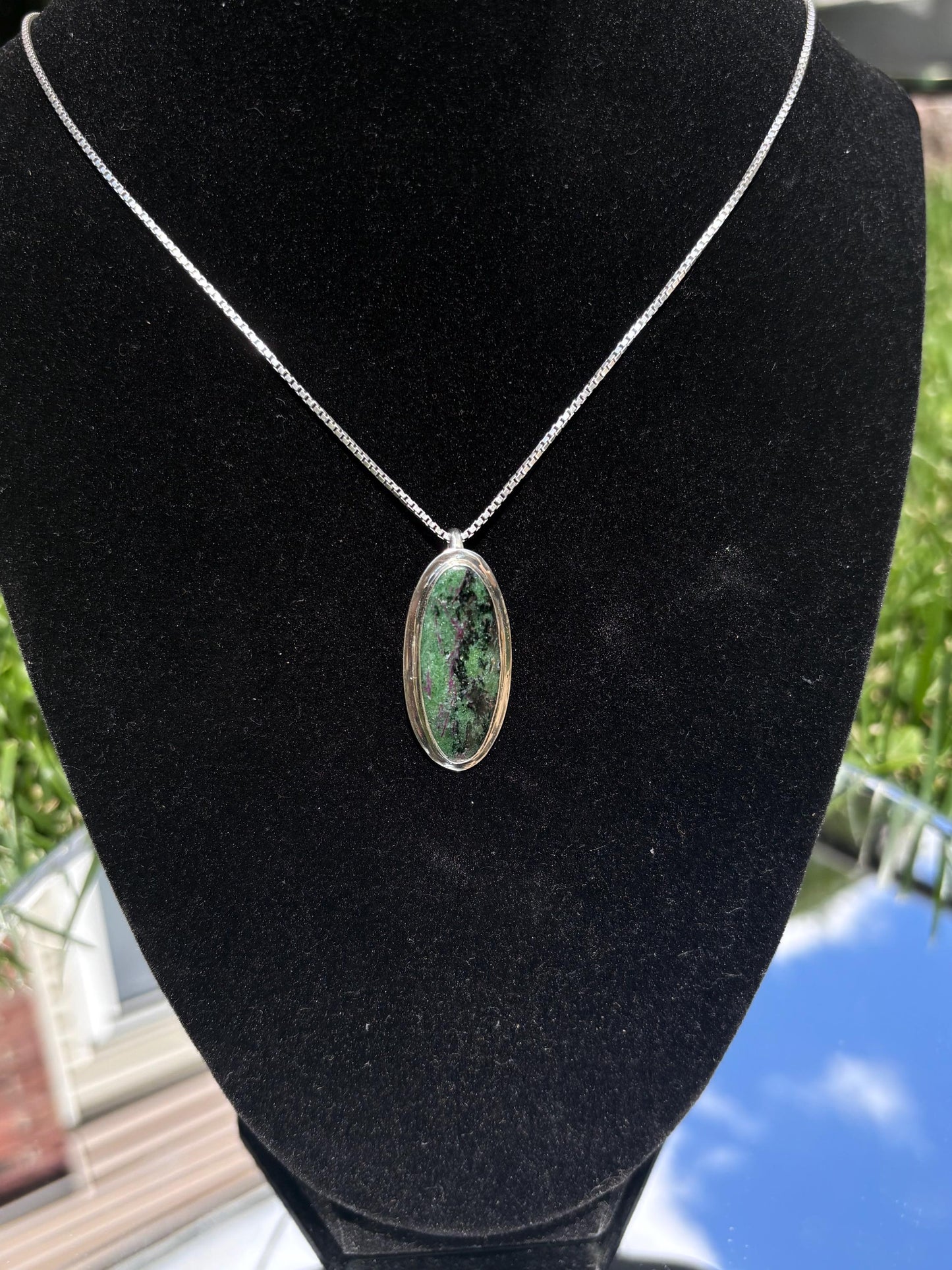 Ruby and Zolostie necklace pendant