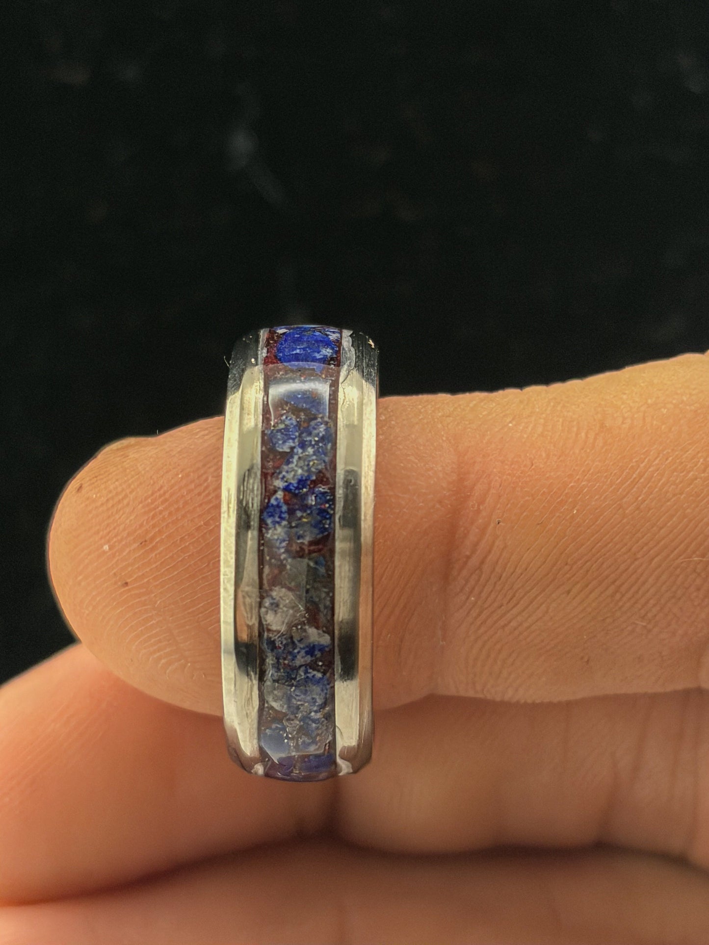 Lapis Lazuli Inlay Ring Size-11 us