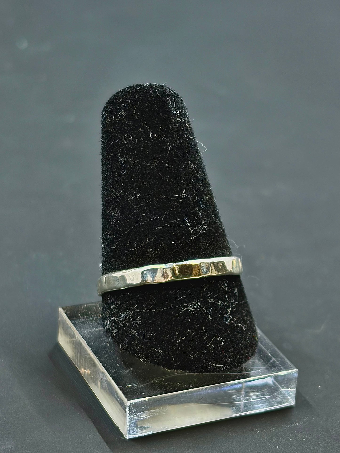 Skinny Classic band .925 Silver Hammered Texture