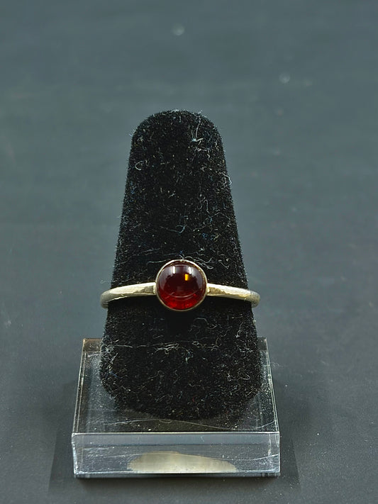 Garnet Cabochon .925 Silver Ring Sizes 7&10.5 us