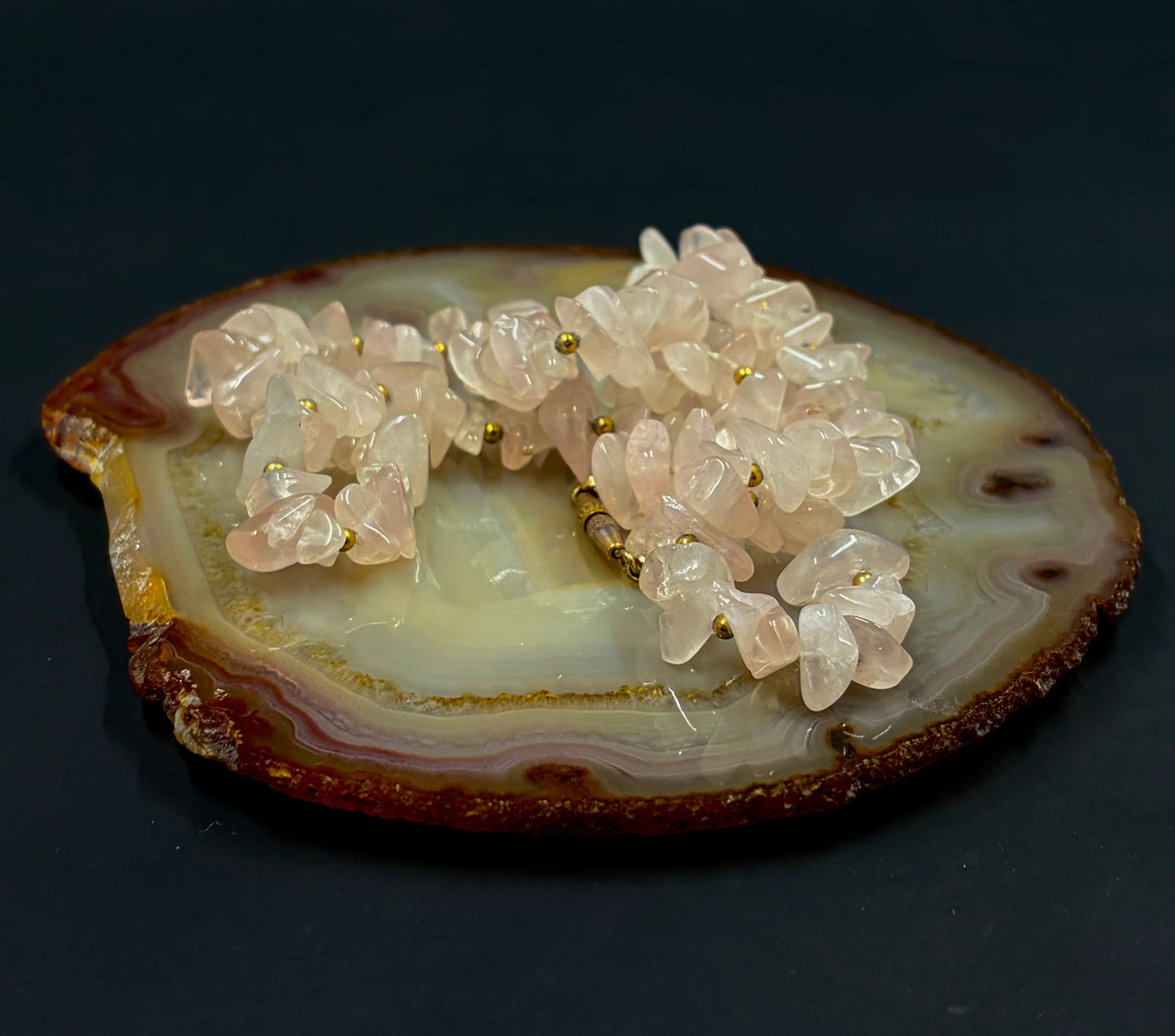 Agate slab decorative table