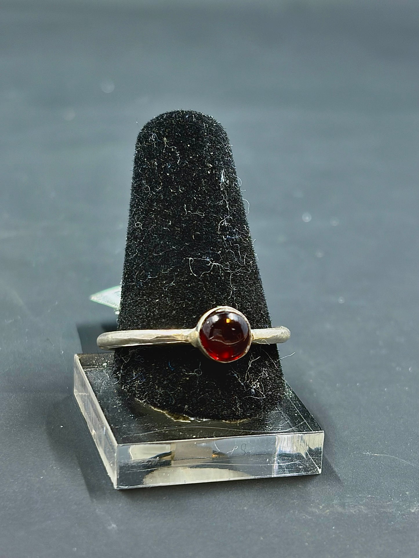 Garnet Cabochon .925 Silver Ring Sizes 7&10.5 us
