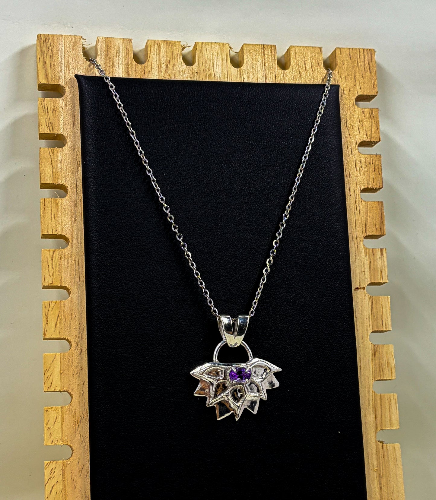 Amethyst Sunflower .925 Silver Pendant