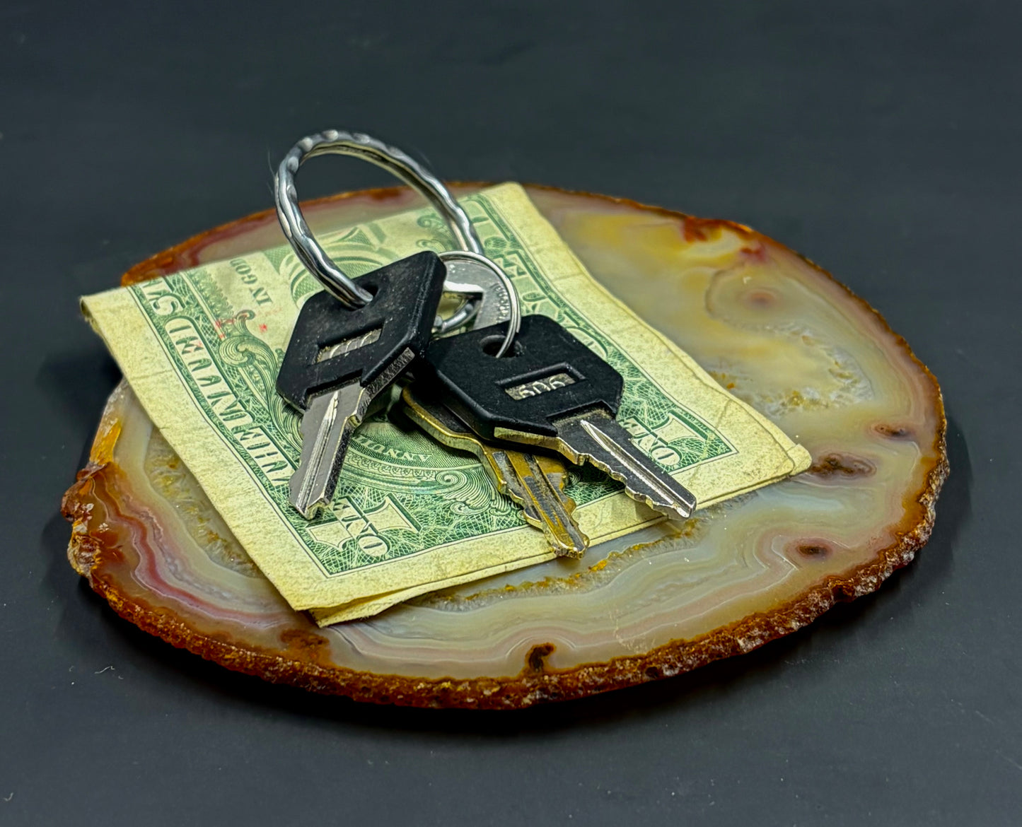 Agate slab decorative table