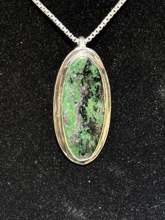 Ruby and Zolostie necklace pendant
