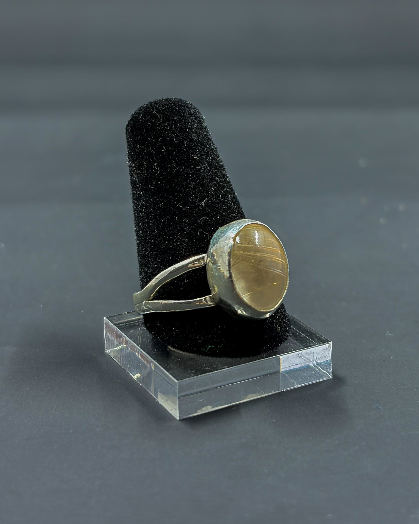 Rutilated Quartz Statement Ring (size 10 us)