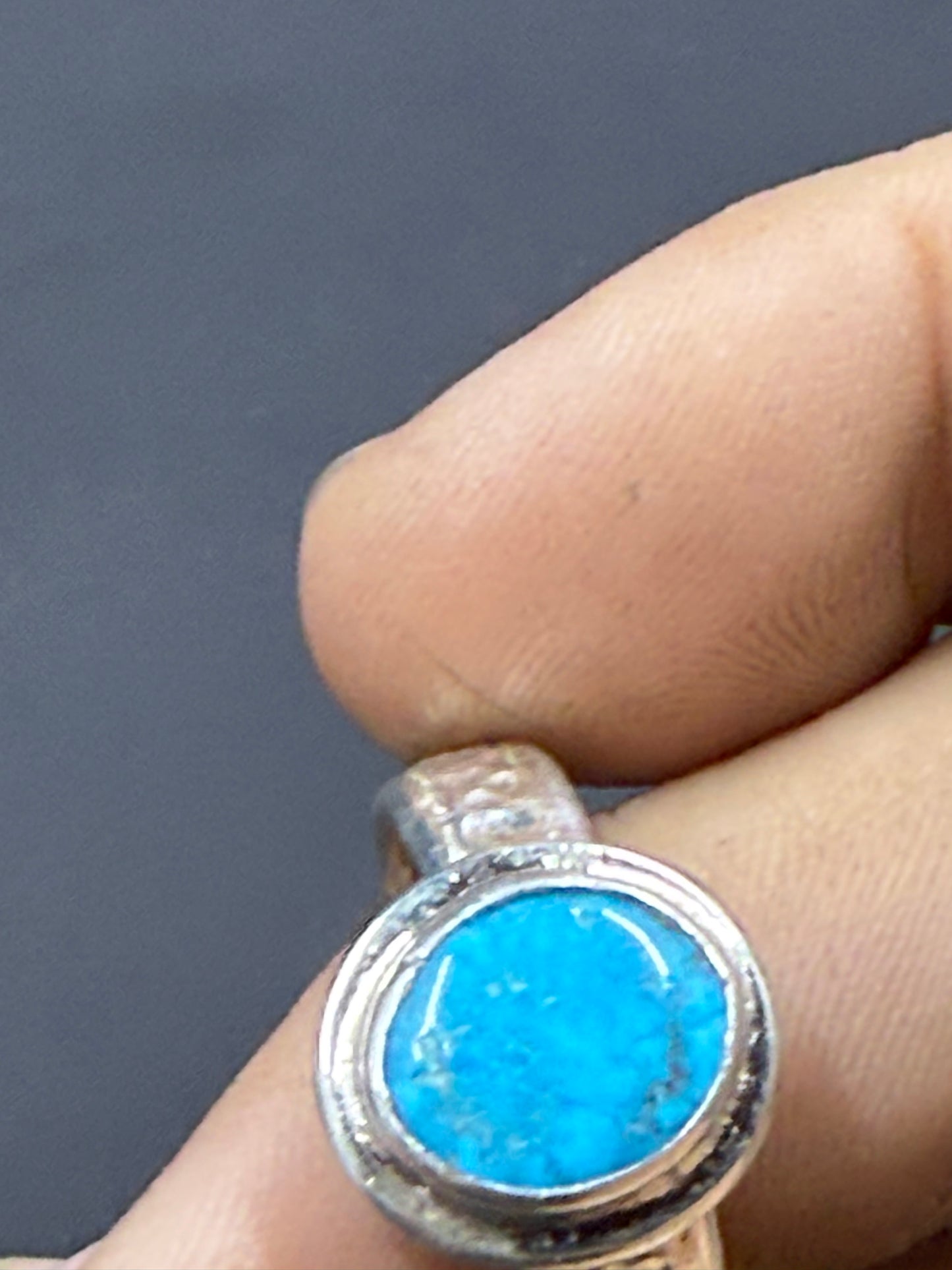 USA Turquoise Cabochon Ring Size 11US