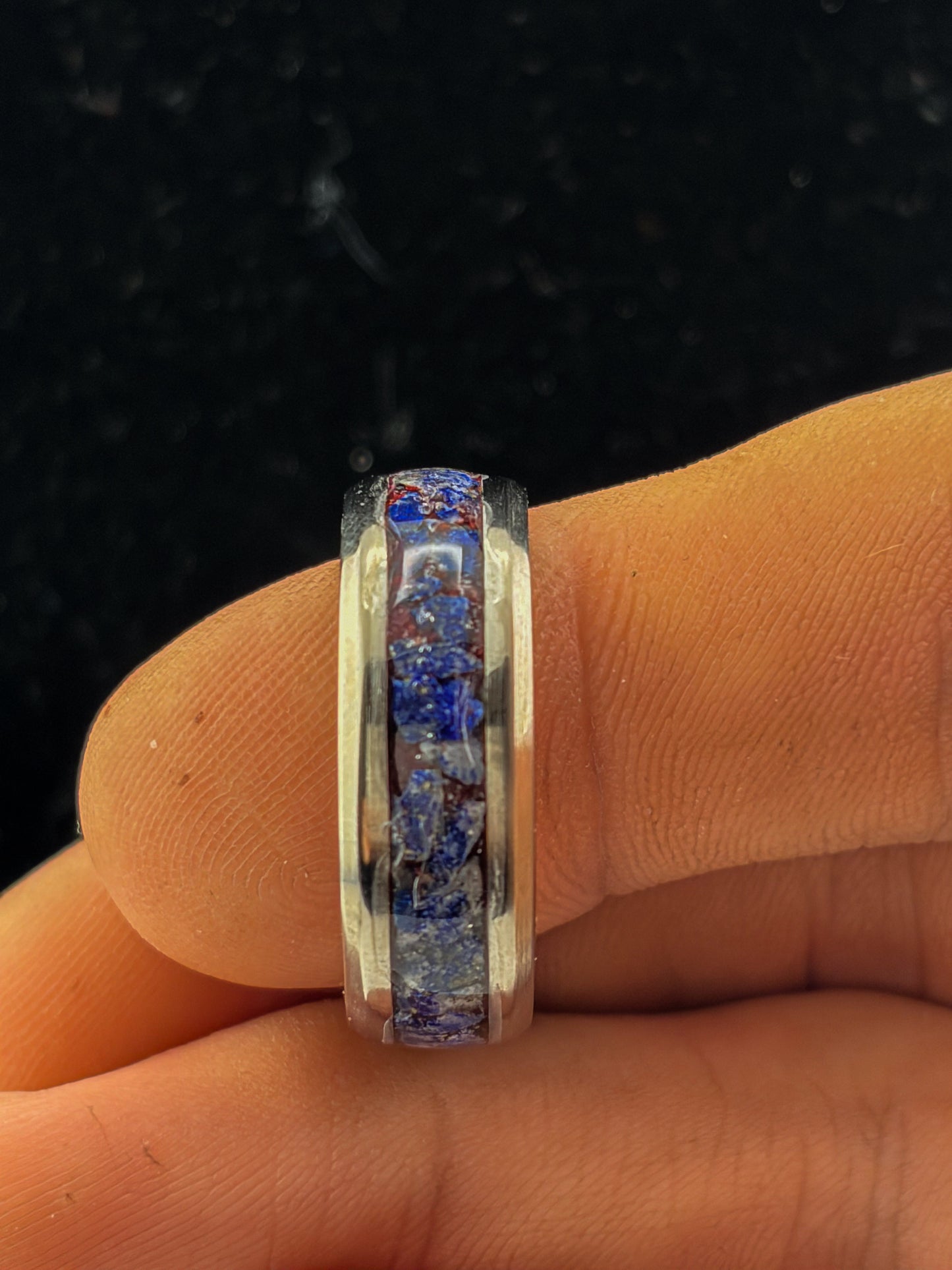 Lapis Lazuli Inlay Ring Size-11 us