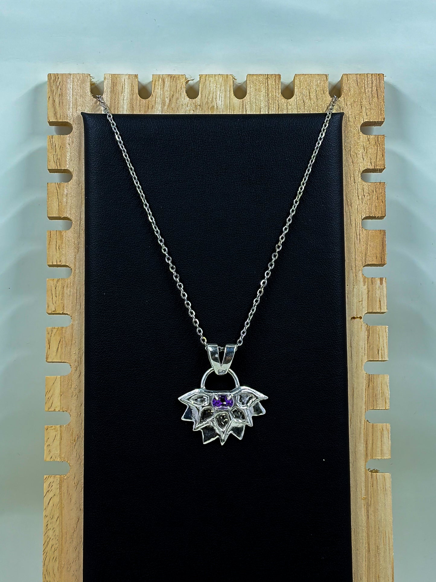 Amethyst Sunflower .925 Silver Pendant