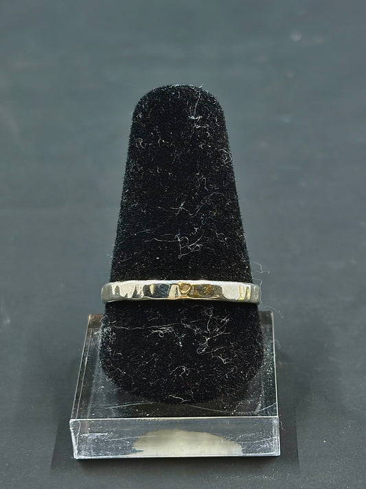 Skinny Classic band .925 Silver Hammered Texture