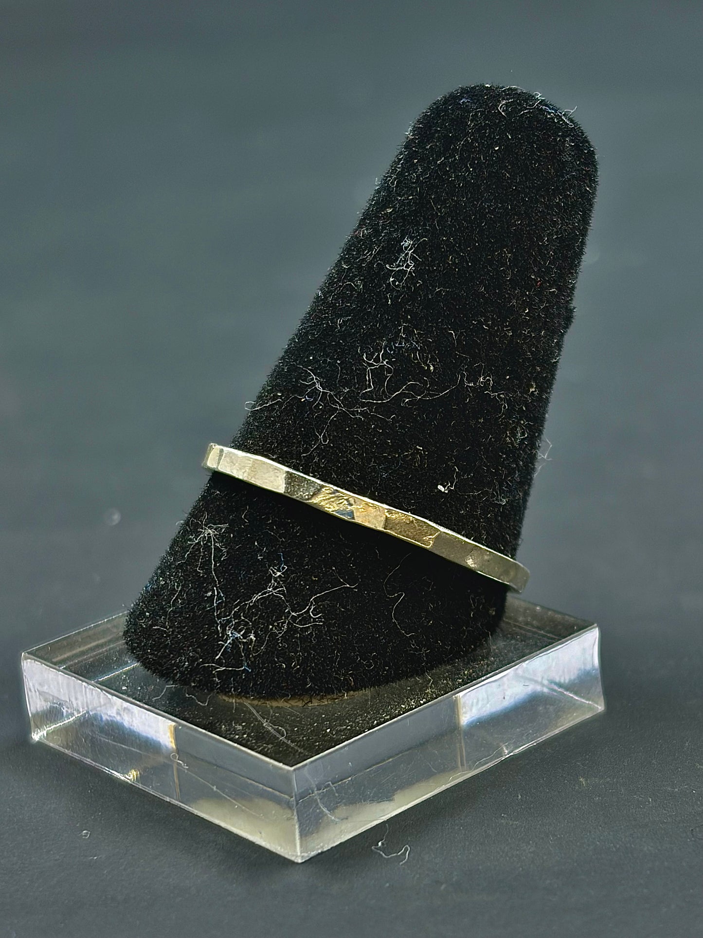 Skinny Classic band .925 Silver Hammered Texture