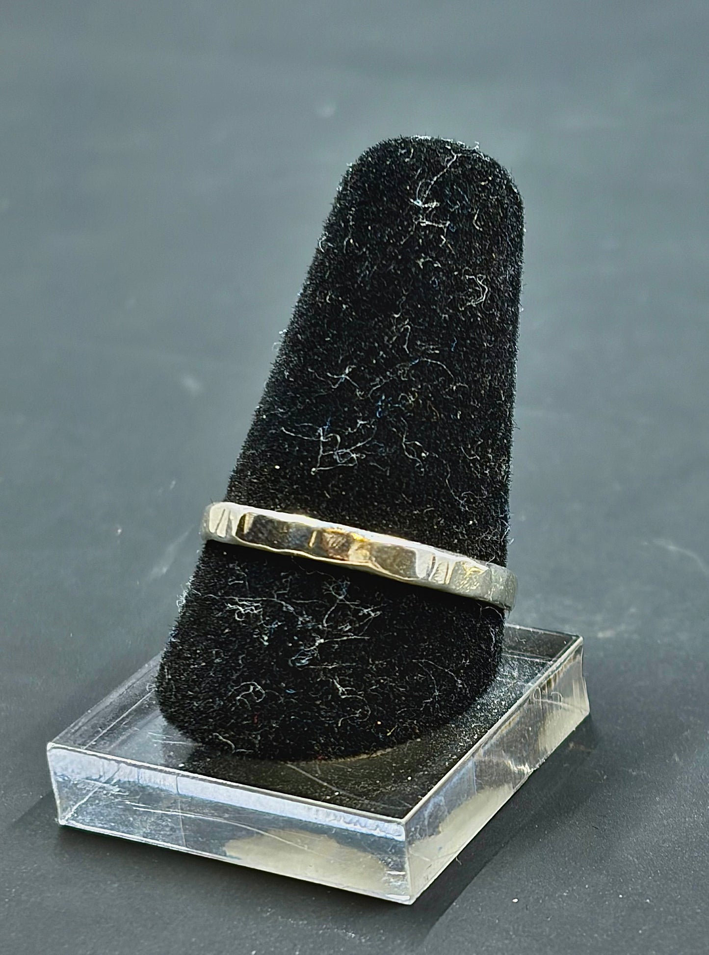 Skinny Classic band .925 Silver Hammered Texture