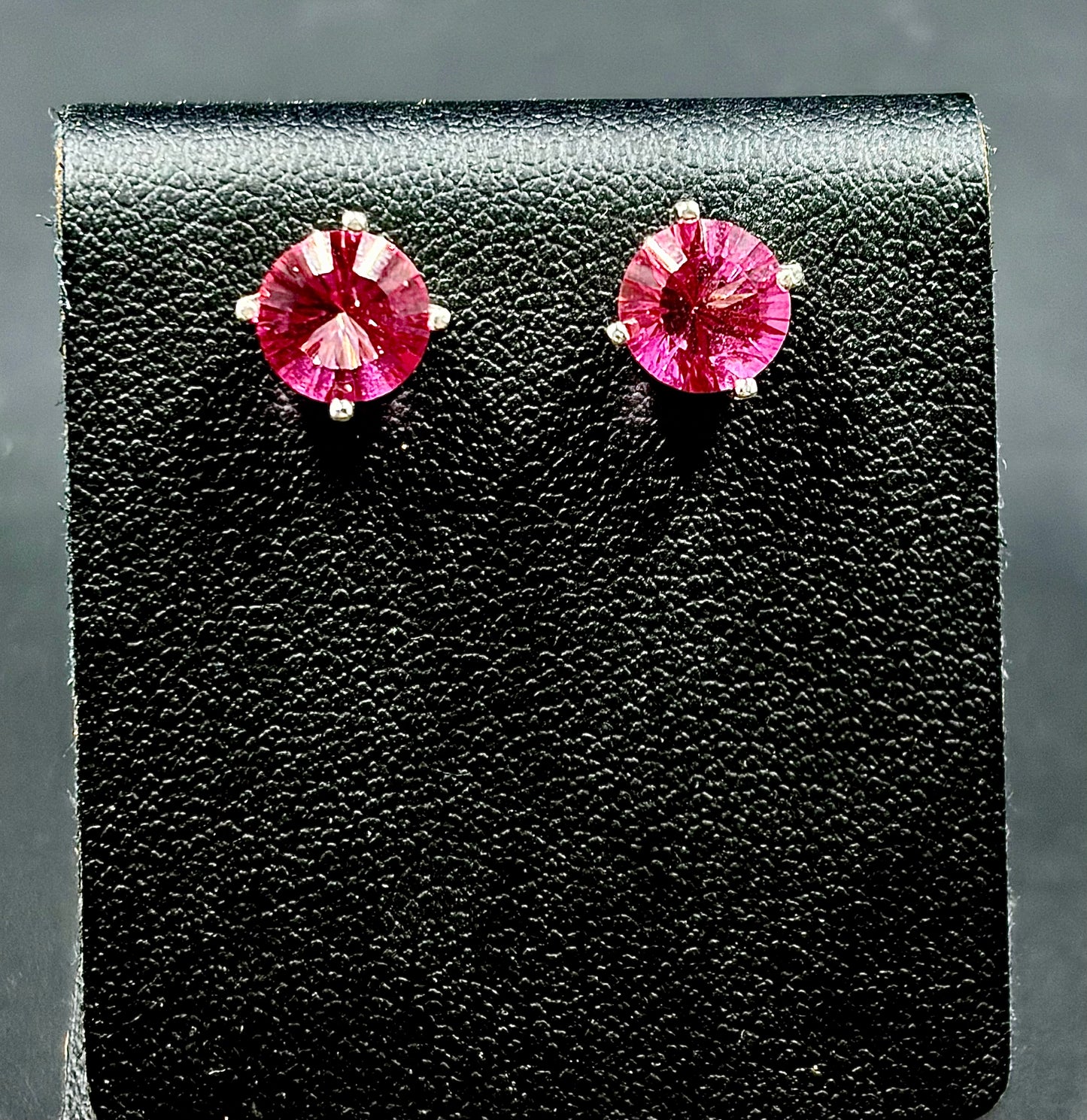 7mm Pink Topaz Earrings