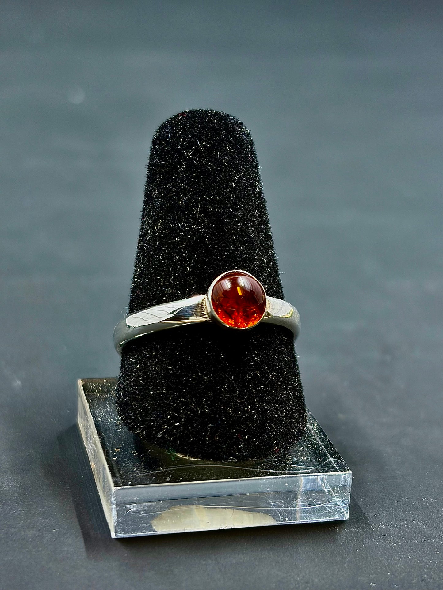 Citrine Cabochon Ring .925 Silver Size- 10 us, 8 us