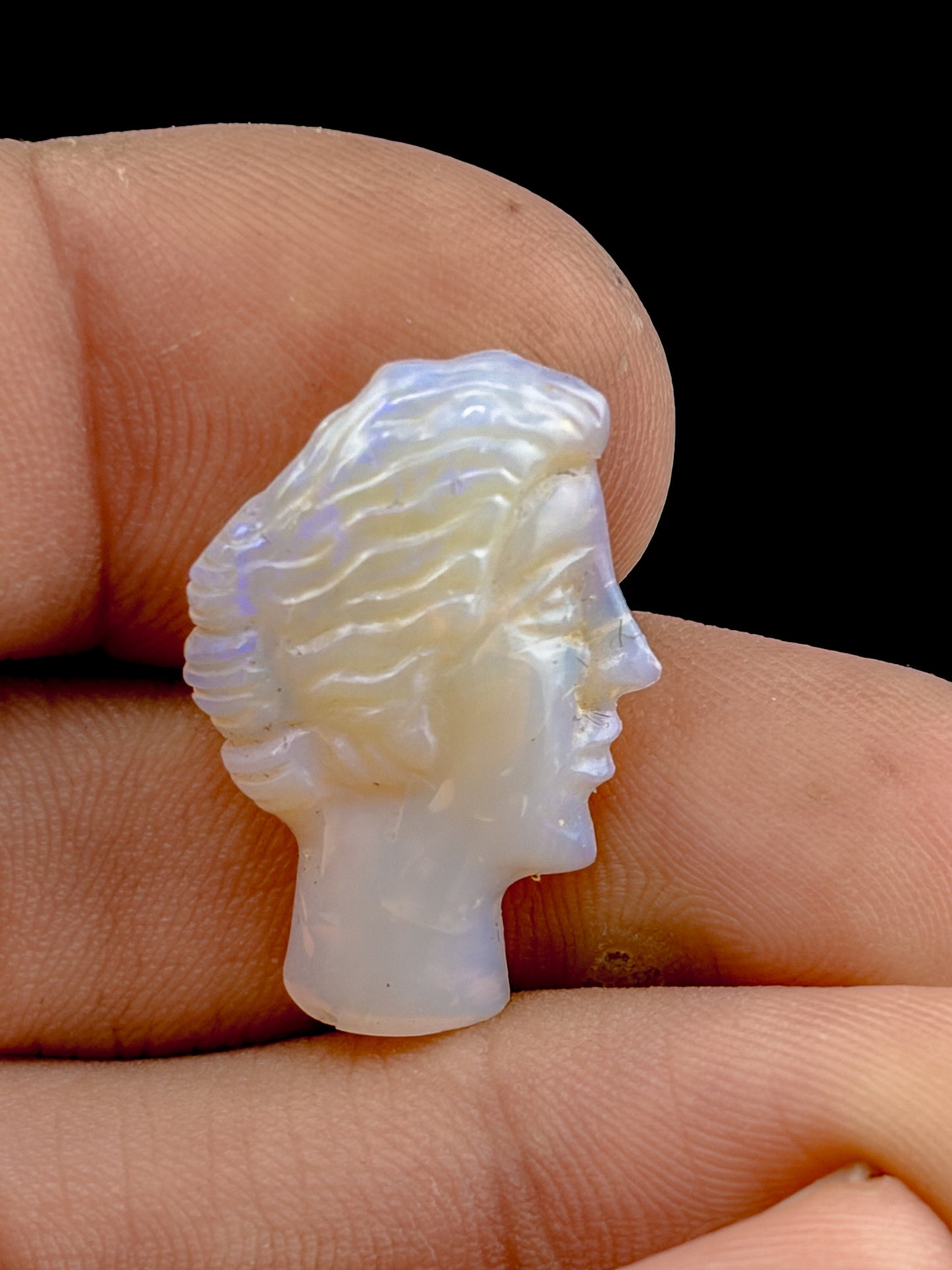 Lightning Ridge Crystal Opal Cameo- Female Model 2