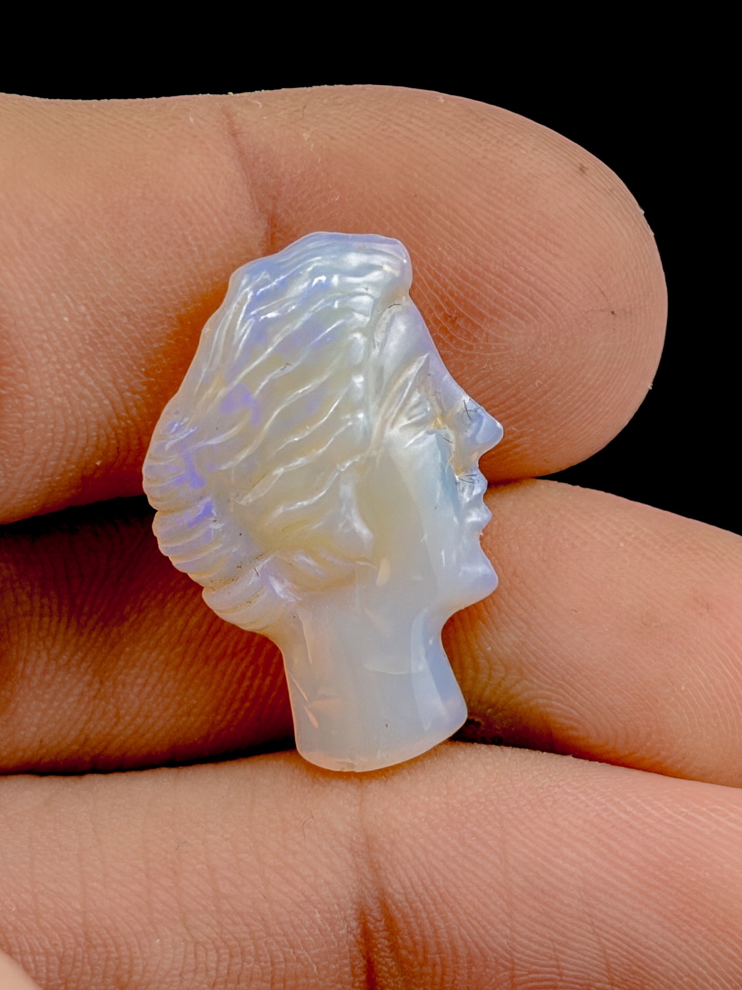 Lightning Ridge Crystal Opal Cameo- Female Model 2