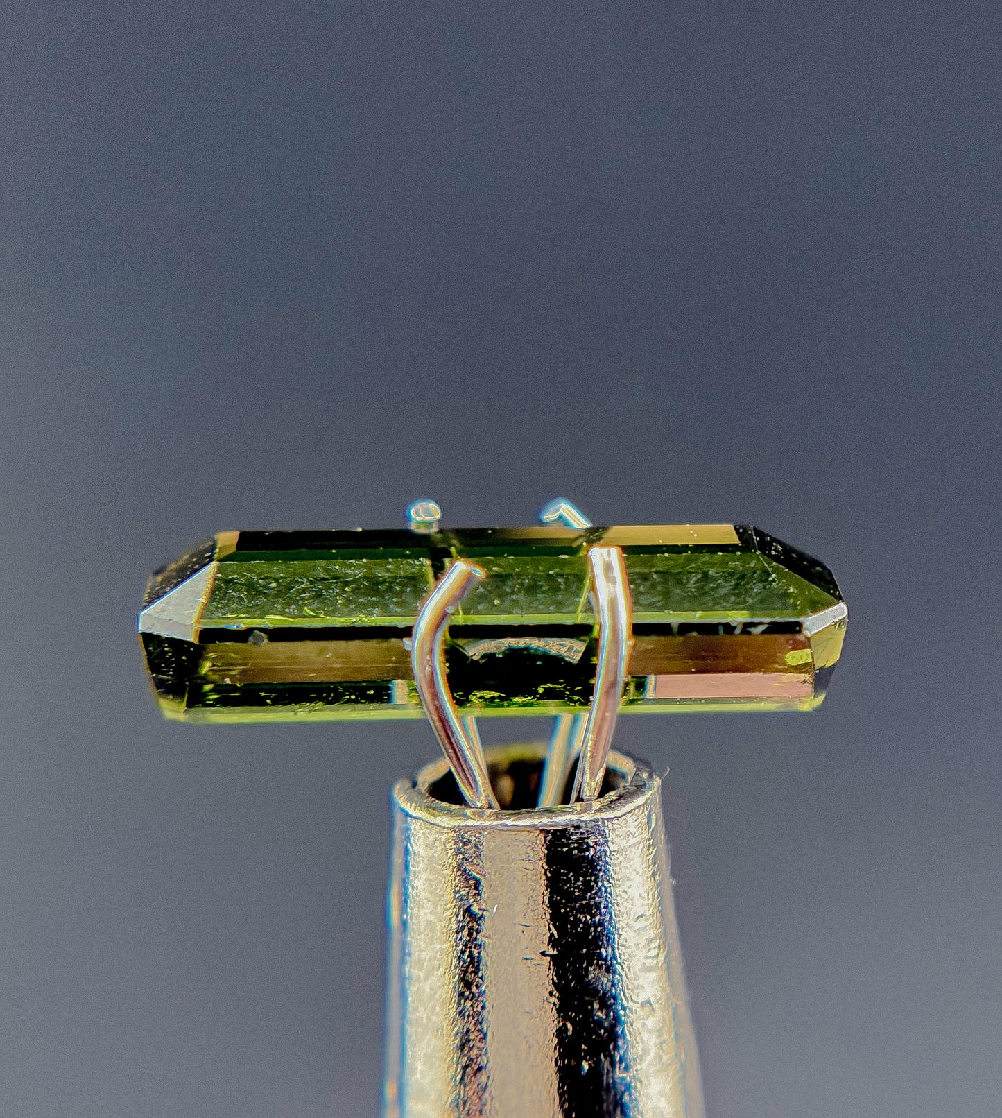 11.5x3.25mm Green Tourmaline Rectangle