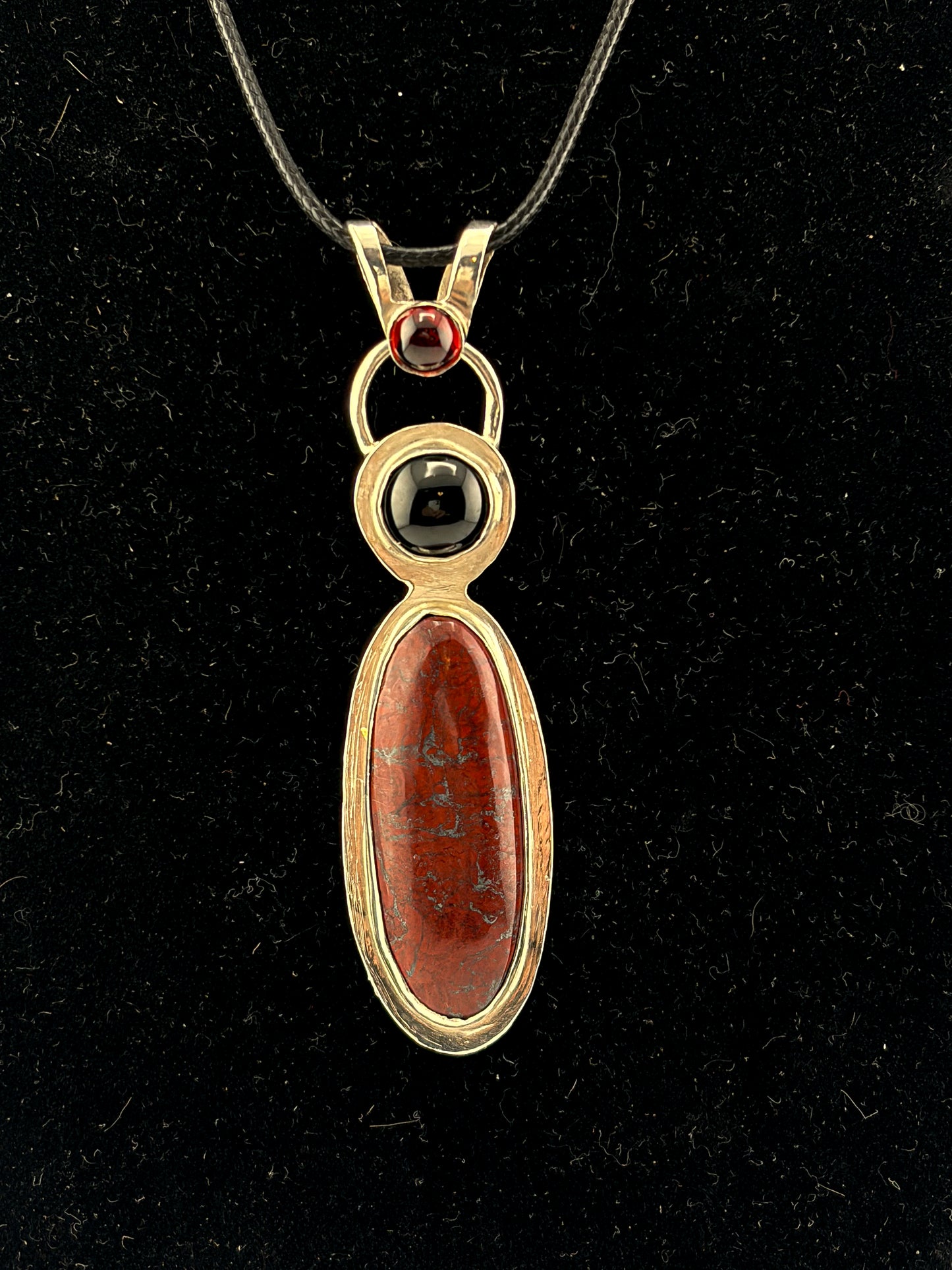 Dinosaur Bone Triple stone Necklace Pendant