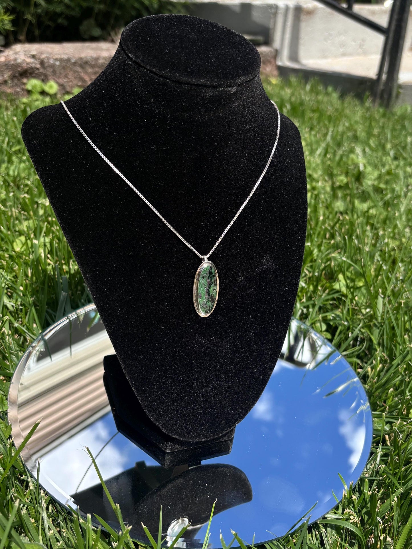 Ruby and Zolostie necklace pendant
